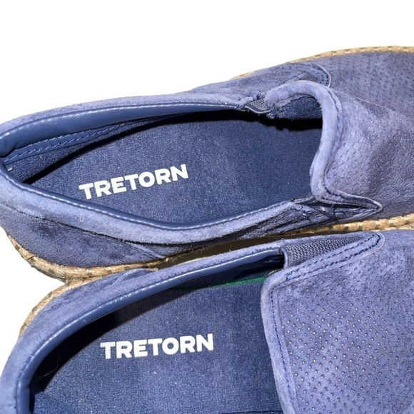 Tretorn Shoes 6.5 Blue Suede Slip On Braided Jute Cushioned - Picture 6 of 9